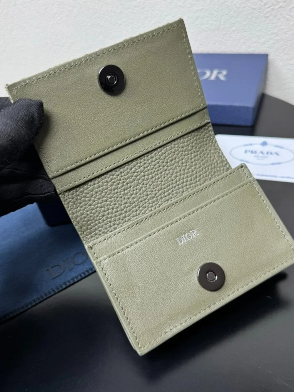 Dior. Saddle Logo Leather Card Holder